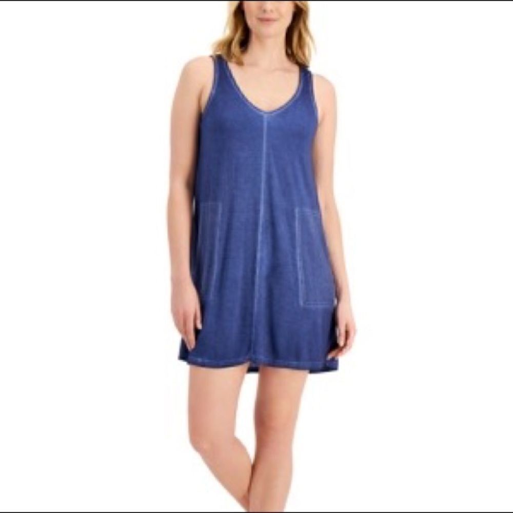 Jenni Sailors Delight Blue Washed Chemise Tank Nightgown Women's Small NWT